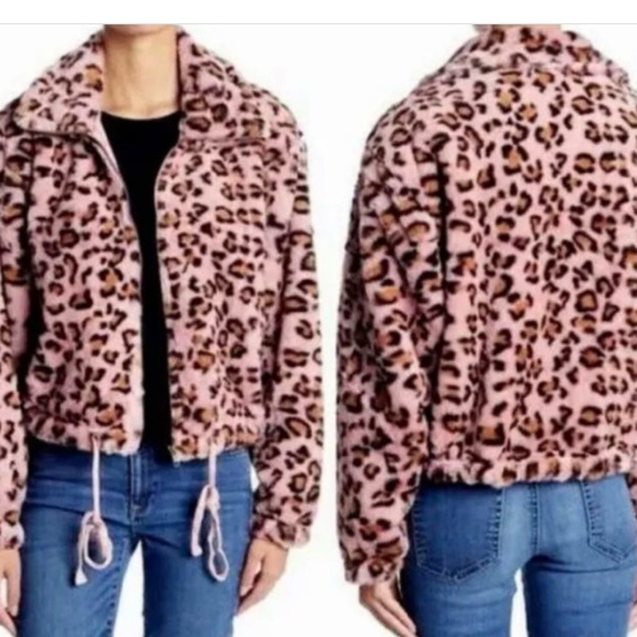 PINK Victoria's Secret Jackets & Blazers - NWT Victorias Secret PINK Know.One.Cares Fur Leopard Cheetah Coat Jacket Size L